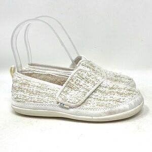 Toms Inca Woven Slippers White Gold Girls Toddler 13